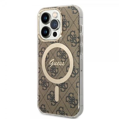 Guess iPhone 15 Pro Kuori 4G Pattern MagSafe Ruskea