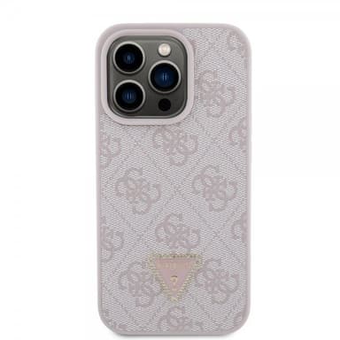 Guess iPhone 15 Pro Kuori 4G Metal Triangle Strass Vaaleanpunainen