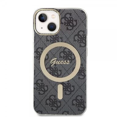 Guess iPhone 14 Kuori 4G Pattern MagSafe Musta