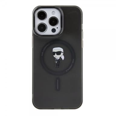 Karl Lagerfeld iPhone 15 Pro Max Kuori Ikonik MagSafe Musta