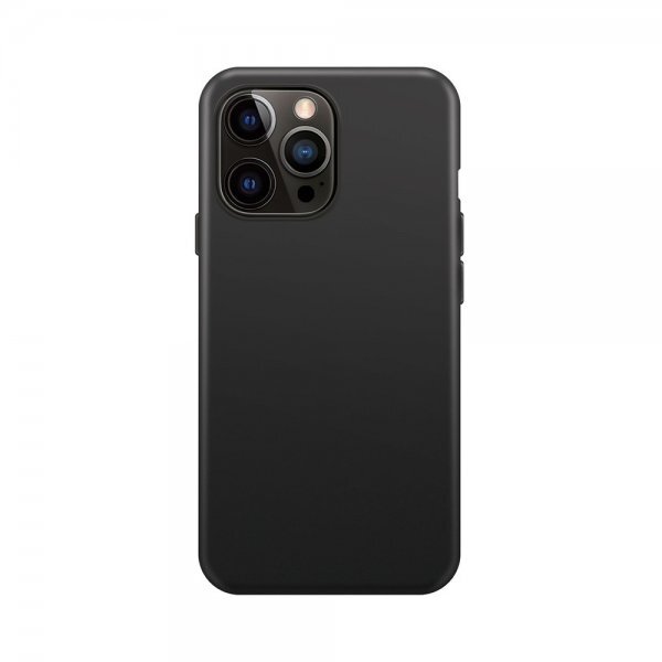 XQISIT iPhone 15 Pro Max Kuori Silicone Case Musta