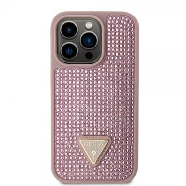 Guess iPhone 15 Pro Kuori Rhinestone Vaaleanpunainen