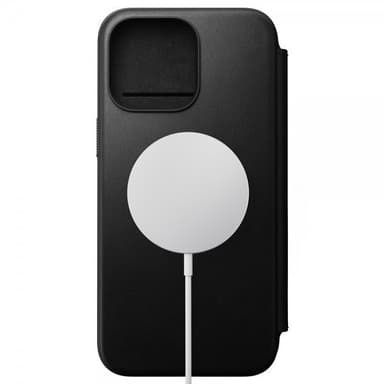 NOMAD iPhone 15 Pro Max Kotelo Modern Leather Folio Musta