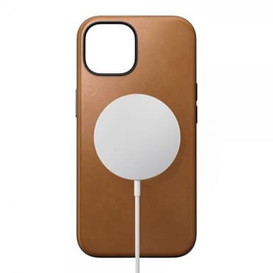 NOMAD iPhone 15 Kuori Modern Leather Case English Tan