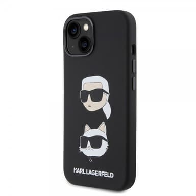 Karl Lagerfeld iPhone 15 Kuori Karl & Choupette Musta