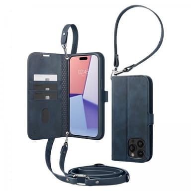 Spigen iPhone 15 Pro Kotelo Wallet S Pro Navy