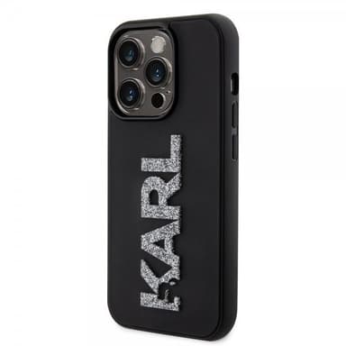 Karl Lagerfeld iPhone 15 Pro Kuori 3D Rubber Karl Musta