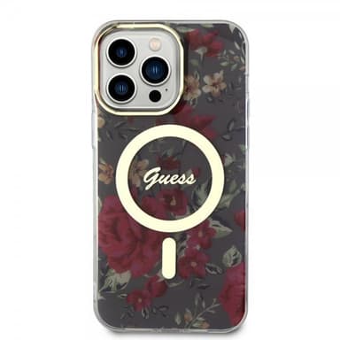 Guess iPhone 14 Pro Max Kuori Flower MagSafe Kaki