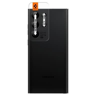 Spigen Samsung Galaxy S23 Ultra Kameran linssinsuojus GLAS.tR EZ Fit Optik Pro Musta 2-pack