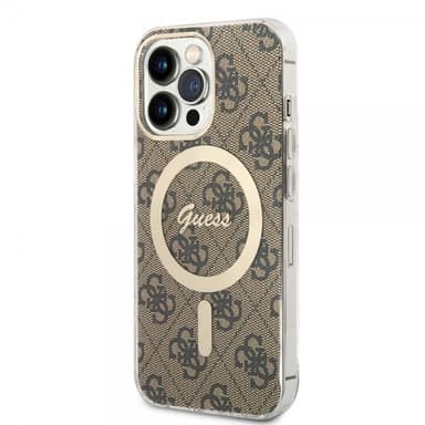 Guess iPhone 13 Pro Kuori 4G Pattern MagSafe Ruskea