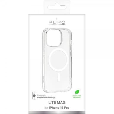 Puro iPhone 15 Pro Kuori LITE MAG Läpinäkyvä Kirkas
