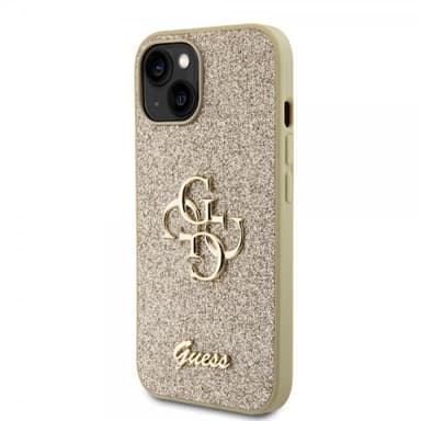 Guess iPhone 15 Kuori Fixed Glitter Kulta