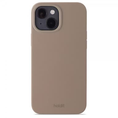 Holdit Silicone iPhone 15 suojakuori (mokkaruskea)