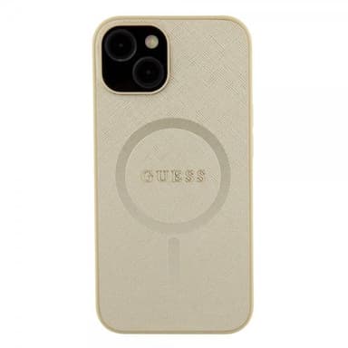Guess iPhone 15 Plus Kuori Saffiano MagSafe Beige