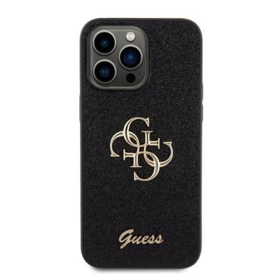 Guess iPhone 15 Pro Max Kuori Fixed Glitter Musta