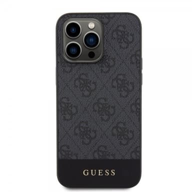Guess iPhone 15 Pro Kuori Bottom Stripe MagSafe Musta