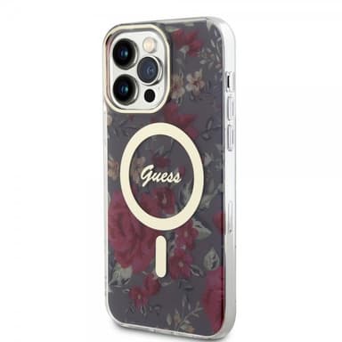 Guess iPhone 14 Pro Max Kuori Flower MagSafe Kaki