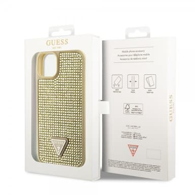 Guess iPhone 15 Kuori Rhinestone Kulta