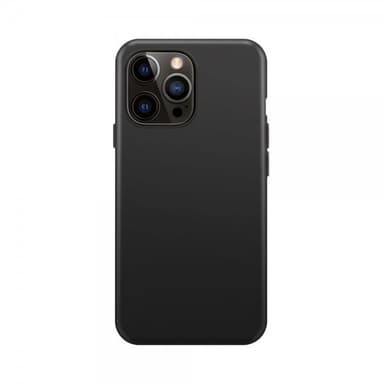 XQISIT iPhone 15 Pro Kuori Silicone Case Musta