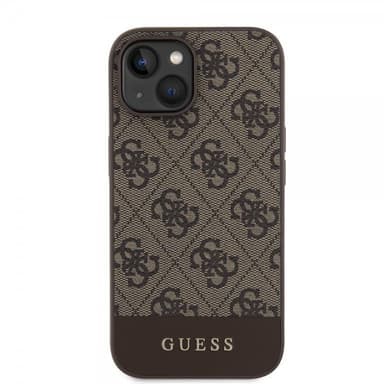 Guess iPhone 15 Kuori Bottom Stripe MagSafe Ruskea