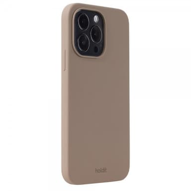 Holdit Silicone iPhone 15 Pro Max suojakuori (mokkaruskea)