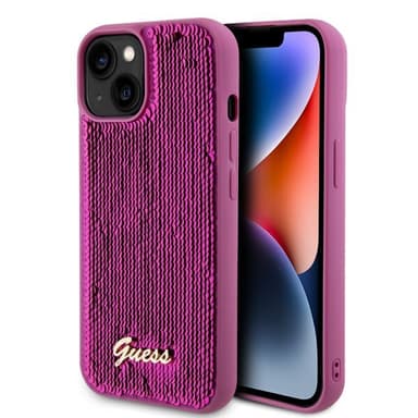 Guess iPhone 15 Kuori Sequin Fuschia