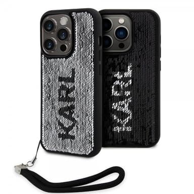 Karl Lagerfeld iPhone 15 Pro Kuori Sequin Musta
