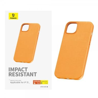 Baseus iPhone 15 Kuori Fauxther Series Oranssi