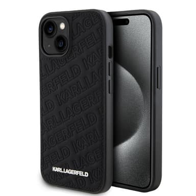 Karl Lagerfeld iPhone 15 Kuori Quilted K Pattern Musta