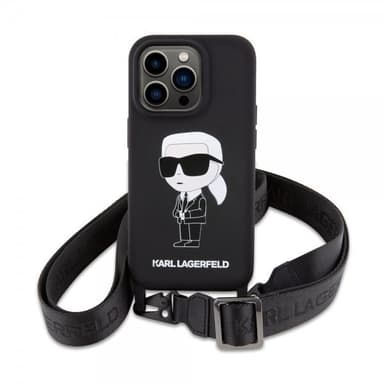 Karl Lagerfeld iPhone 15 Pro Kuori Ikonik Crossbody Musta