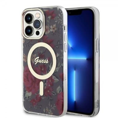 Guess iPhone 14 Pro Max Kuori Flower MagSafe Kaki