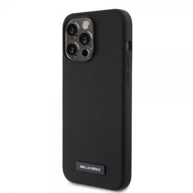 Karl Lagerfeld iPhone 15 Pro Max Kuori Liquid Silicone MagSafe Musta