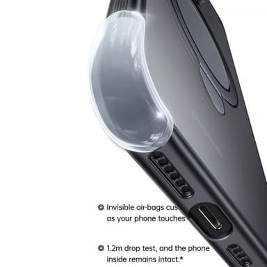 Baseus iPhone 15 Kuori Smart Ring Series MagSafe Musta