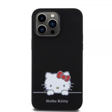 Hello Kitty iPhone 15 Pro Max Kuori Liquid Silicone Musta