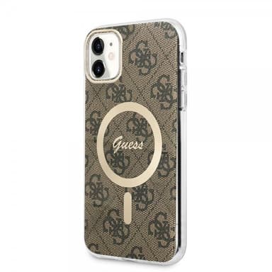 Guess iPhone 11 Kuori 4G Pattern MagSafe Ruskea