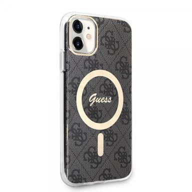 Guess iPhone 11 Kuori 4G Pattern MagSafe Musta