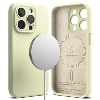 Ringke iPhone 15 Pro Kuori Silicone Magnetic Sunny Lime