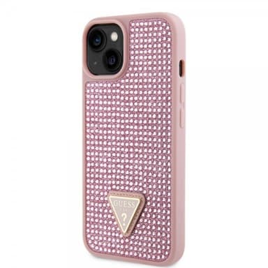 Guess iPhone 15 Kuori Rhinestone Vaaleanpunainen