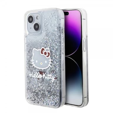 Hello Kitty iPhone 15 Kuori Liquid Glitter Translucent