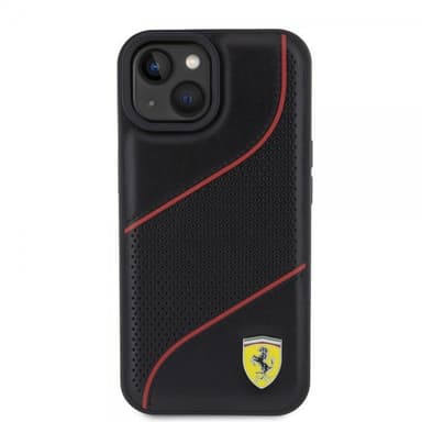 Ferrari iPhone 15 Kuori Perforoitu Musta