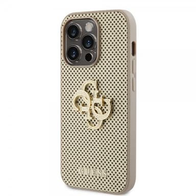 Guess iPhone 15 Pro Kuori Perforated Glitter Kulta