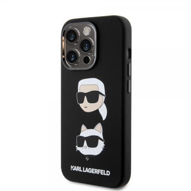 Karl Lagerfeld iPhone 15 Pro Kuori Karl & Choupette Musta