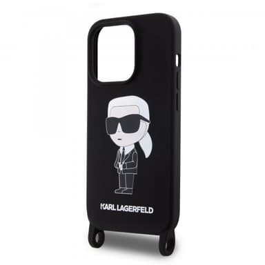 Karl Lagerfeld iPhone 15 Kuori Ikonik Crossbody Musta