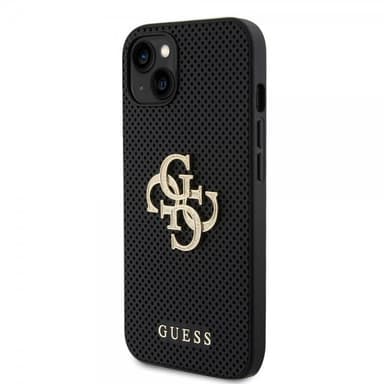 Guess iPhone 15 Kuori Perforated Glitter Musta