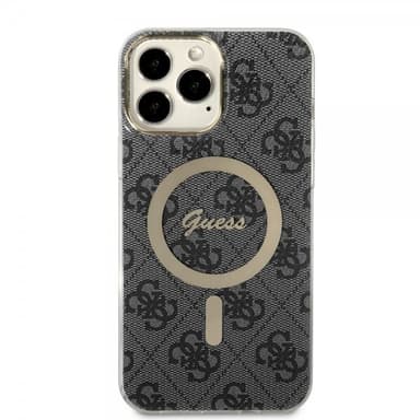 Guess iPhone 13 Pro Max Kuori 4G Pattern MagSafe Musta