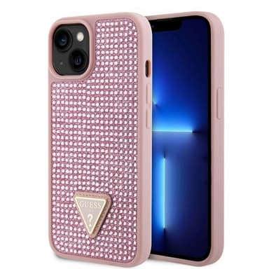 Guess iPhone 15 Kuori Rhinestone Vaaleanpunainen