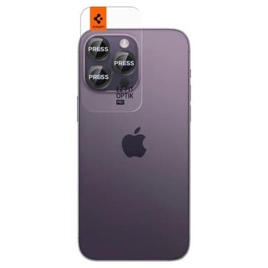 Spigen iPhone 14/15 Pro & Pro Max Kameran linssinsuojus GLAS.tR EZ Fit Optik Pro 2-pakkaus Musta