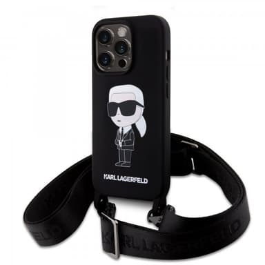 Karl Lagerfeld iPhone 15 Kuori Ikonik Crossbody Musta