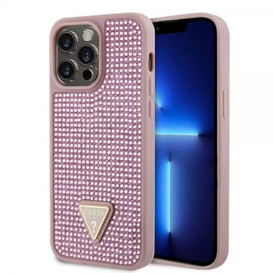 Guess iPhone 15 Pro Max Kuori Rhinestone Vaaleanpunainen