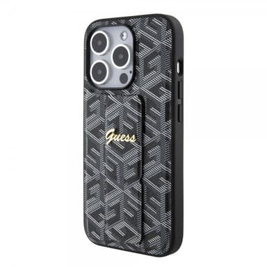 Guess iPhone 15 Pro Kuori G Cube Grip Stand Musta